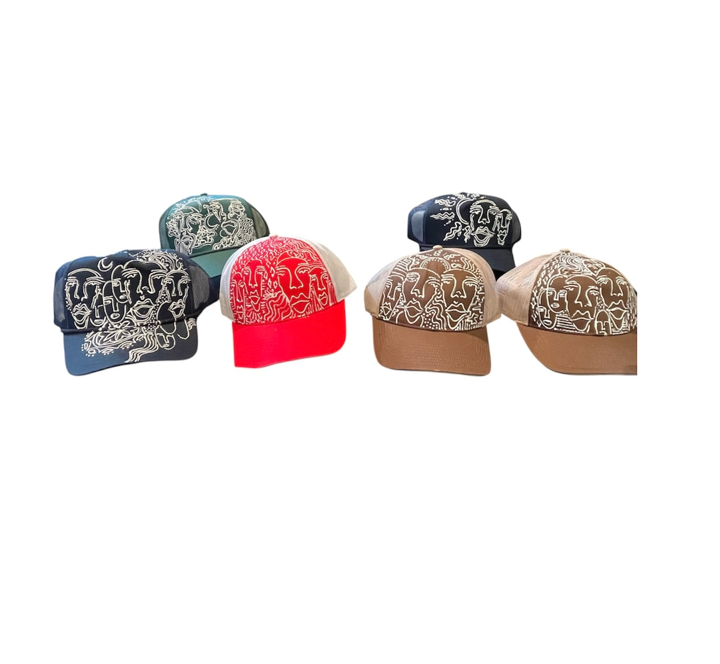 .Handpainted abstract hats