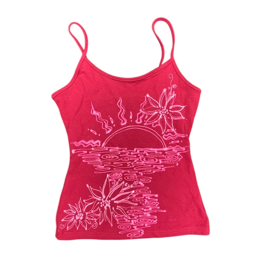 () .Tropical sunset flower tank