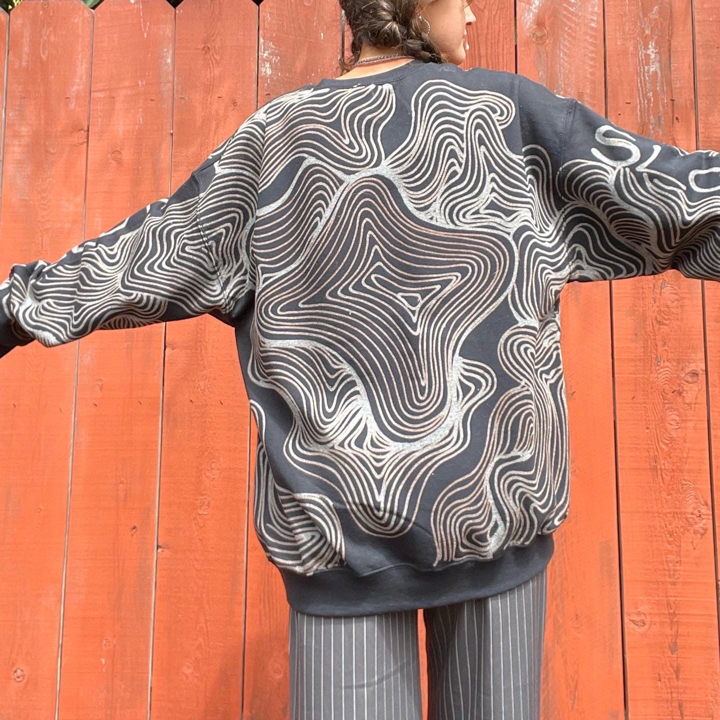 Psychedelic stripe Crewneck sweatshirt