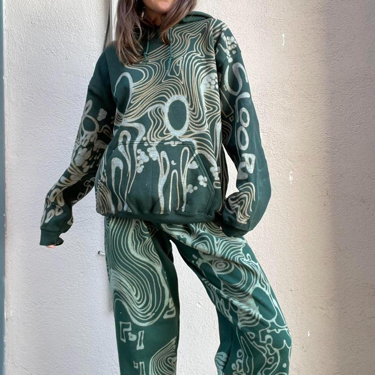 Skater style Graffiti faces abstract grunge oversized hoodie