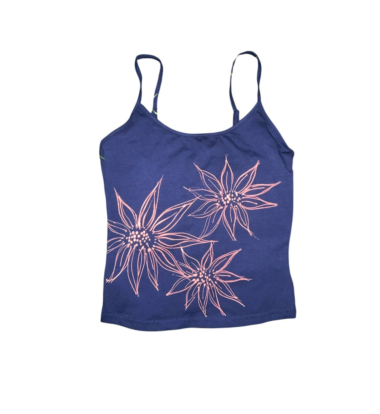 .burgandy spotted flower petal tank