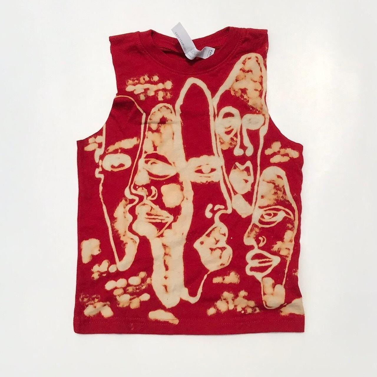 Abstract geometric faces halter tank
