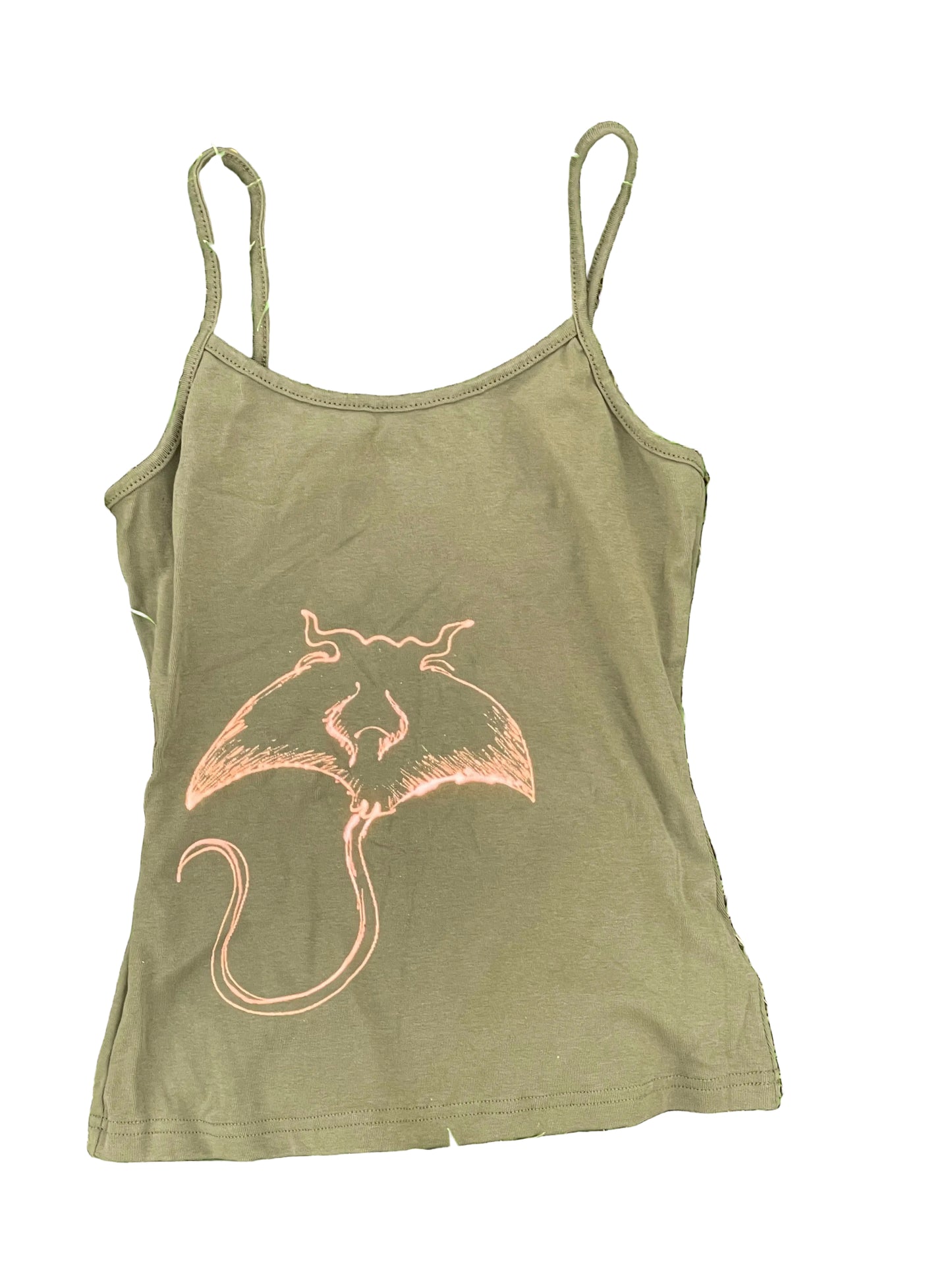 .Handpainted manta ray tank top