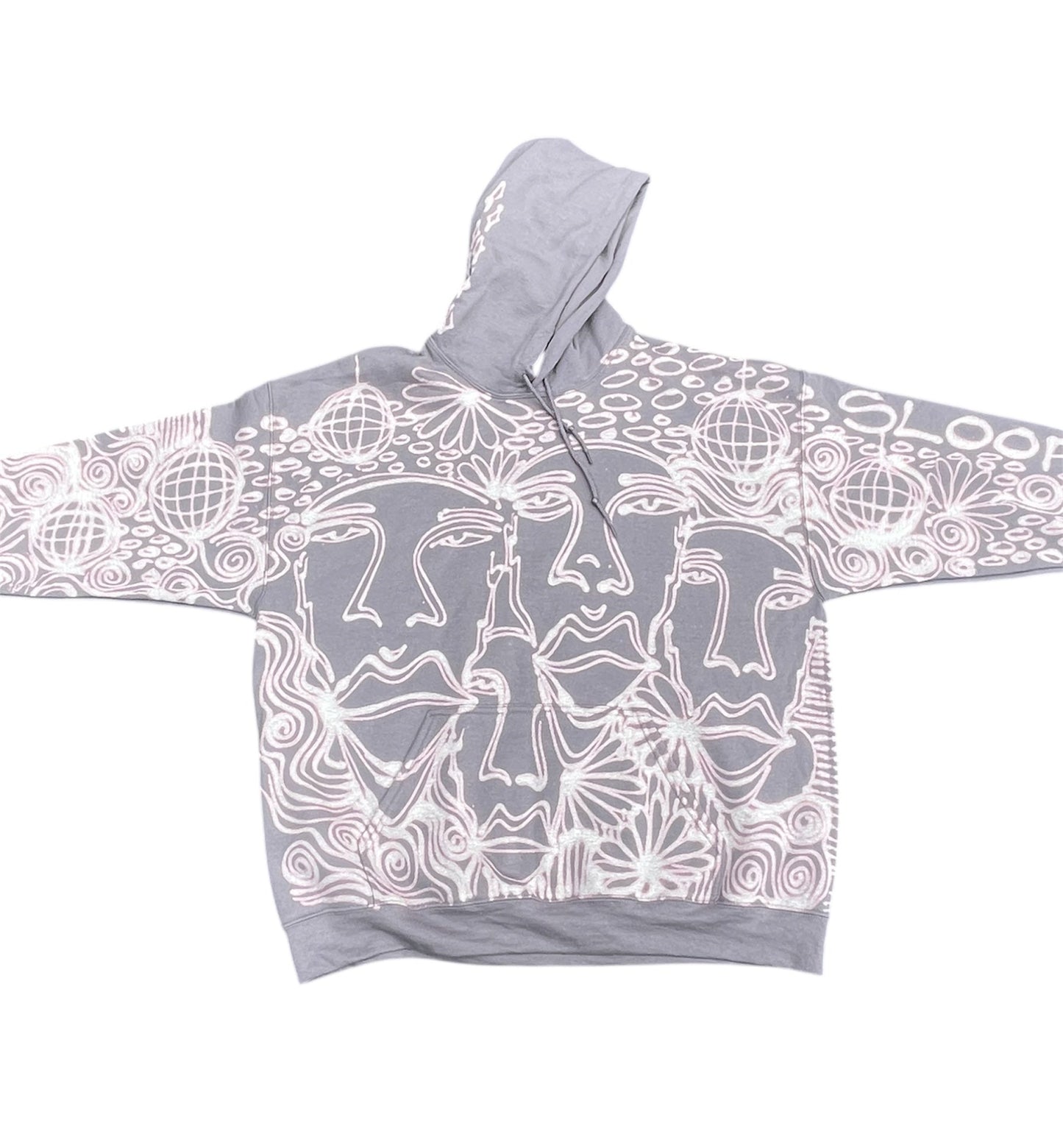 .Abstract grey hoodie