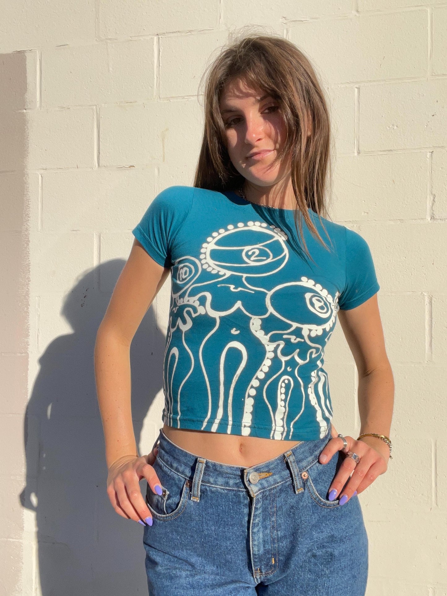 Pool ball ladies baby tee