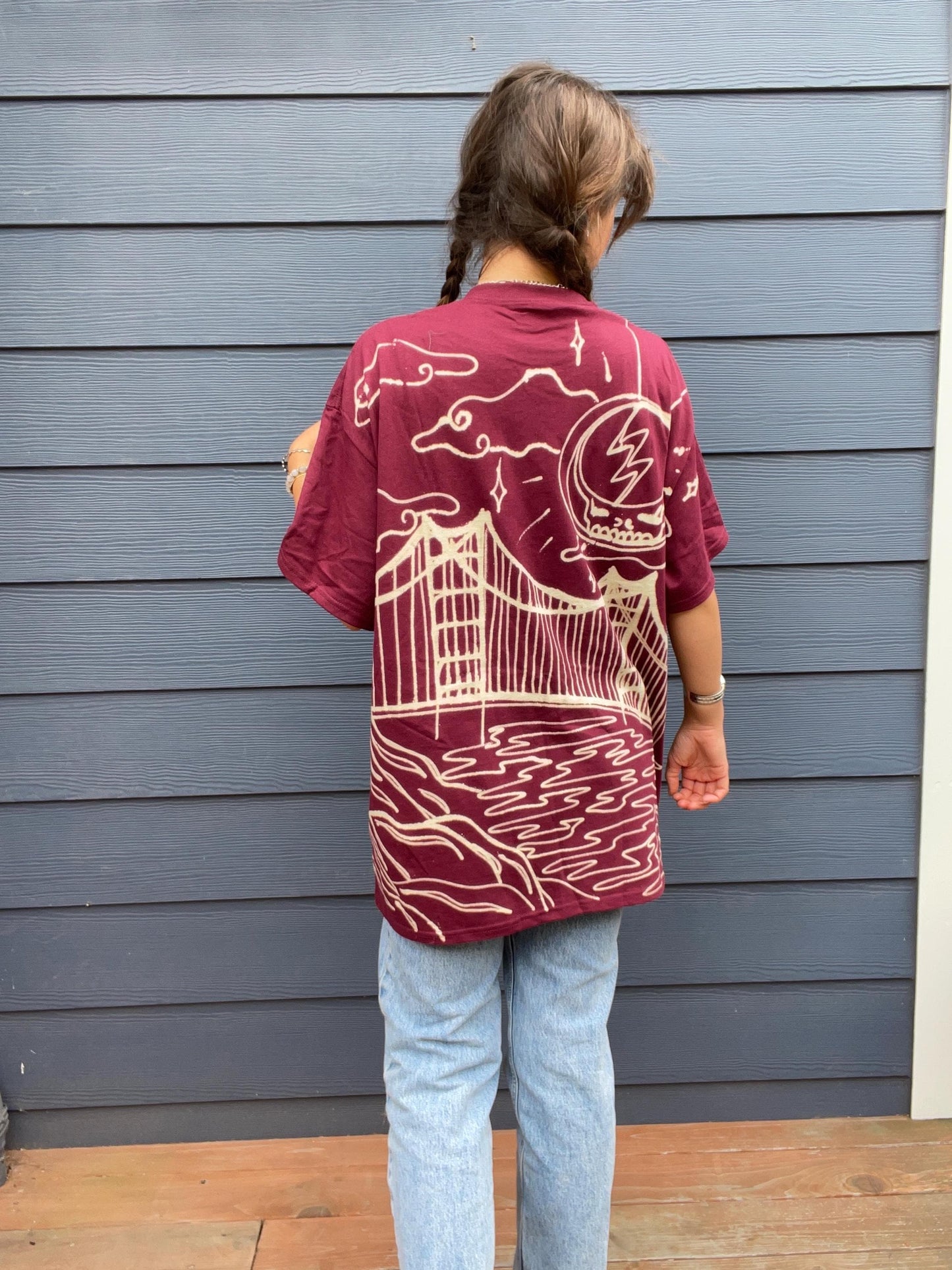 San Fransisco golden gate Grateful Dead graphic disco festival tee