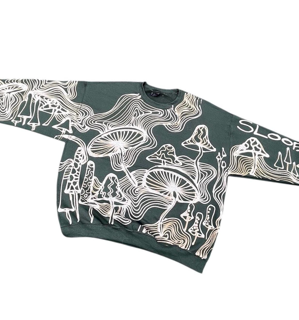 .Mushroom spiral stripe Crewneck sweatshirt