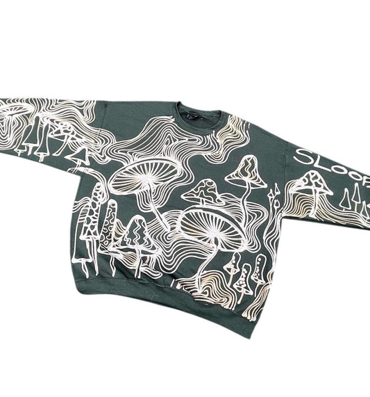 .Mushroom spiral stripe Crewneck sweatshirt