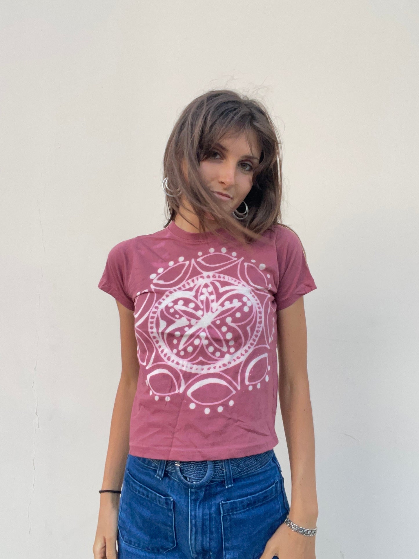 Handmade mandala baby tee
