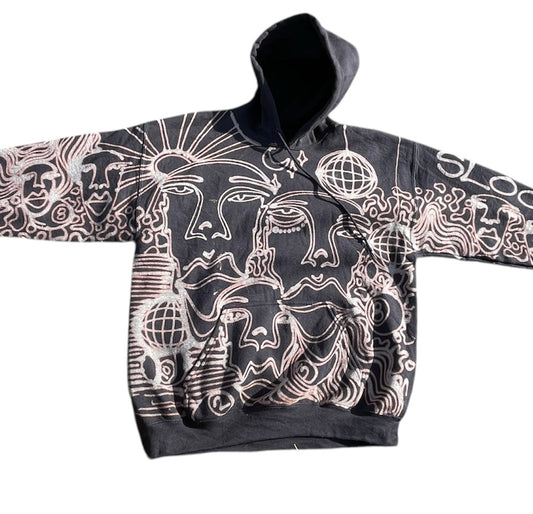 .Disco sun faces hoodie