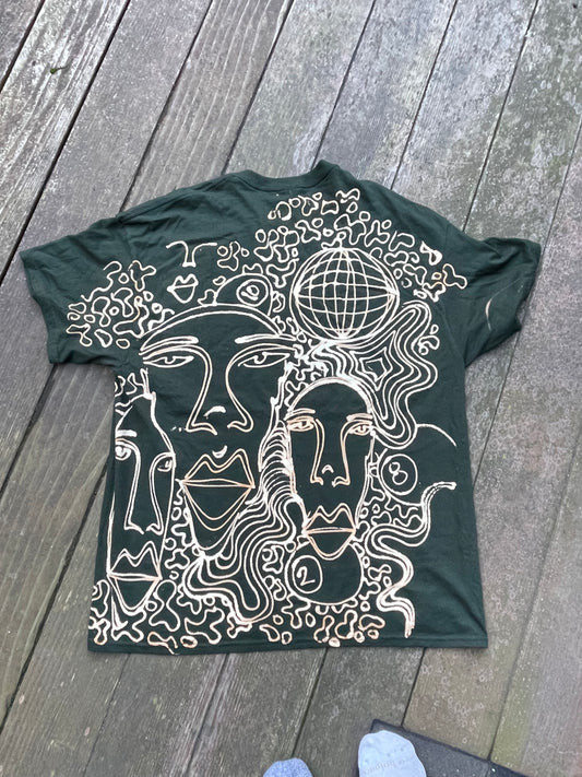 Funky festival faces graphic tee