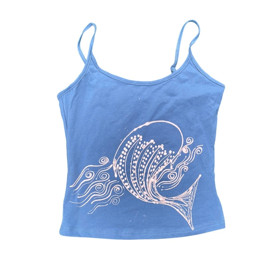 .funky Whale shark crop tank