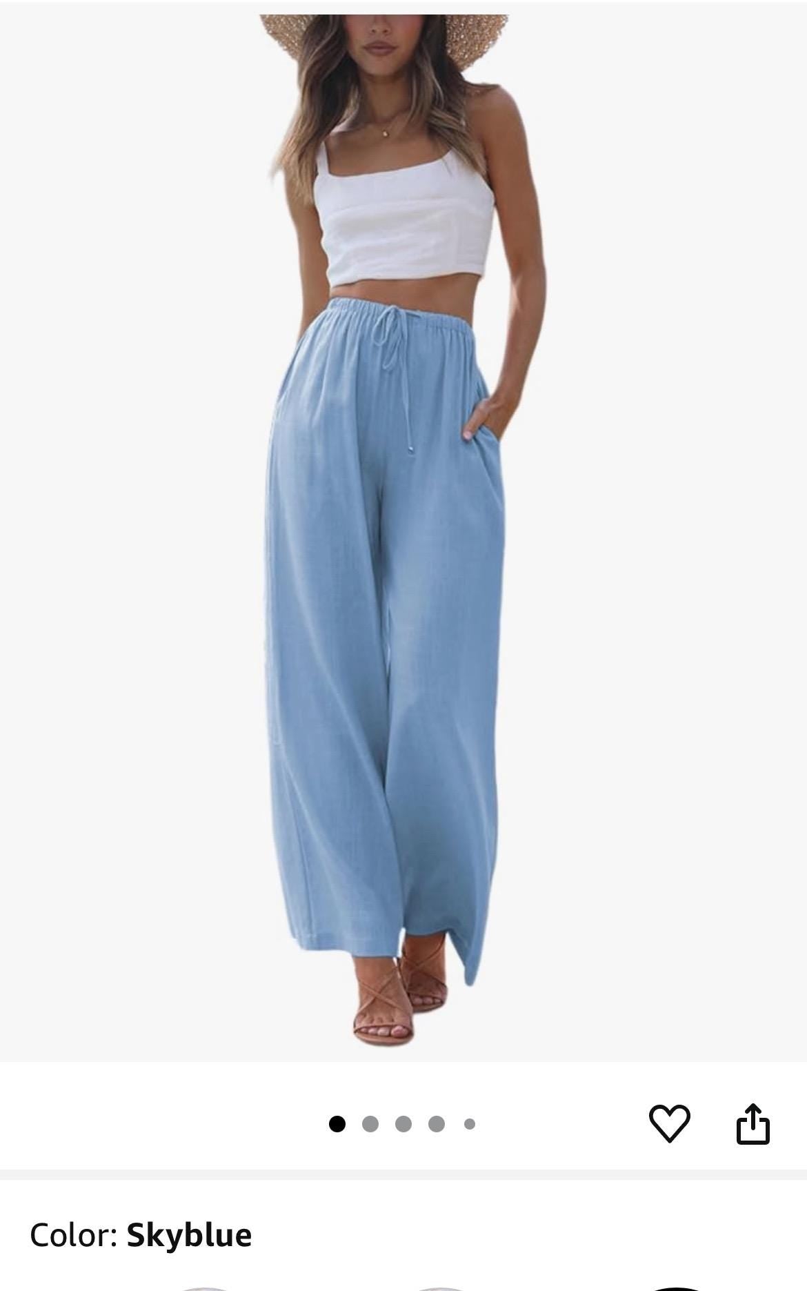 handpainted wide leg linen pants
