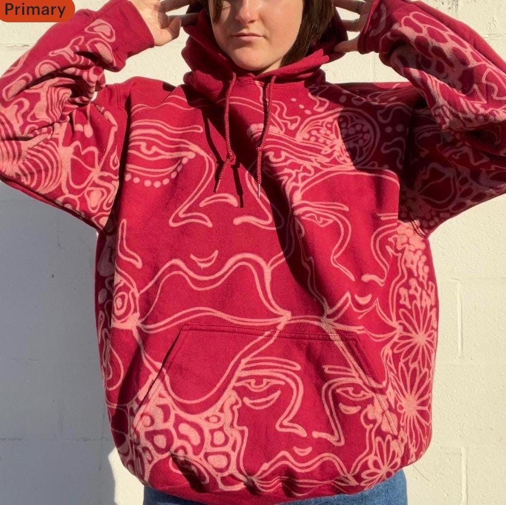 .Graphic disco and faces hoodie