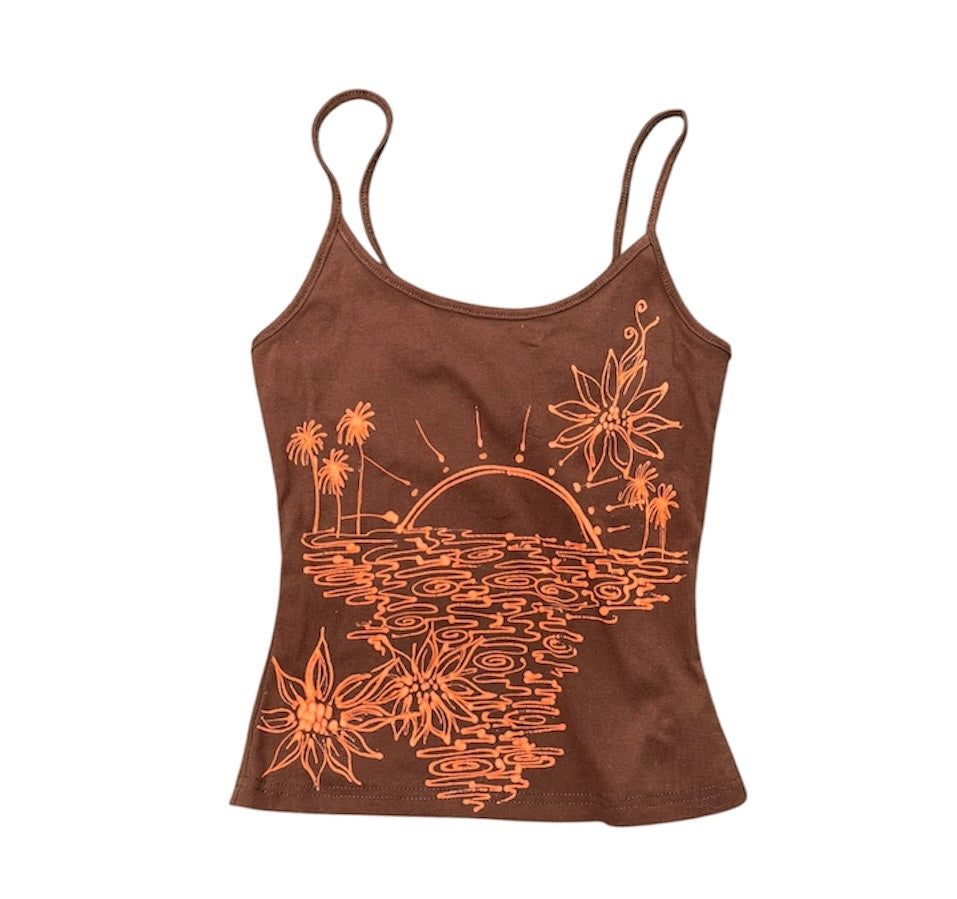 () .Tropical sunset flower tank