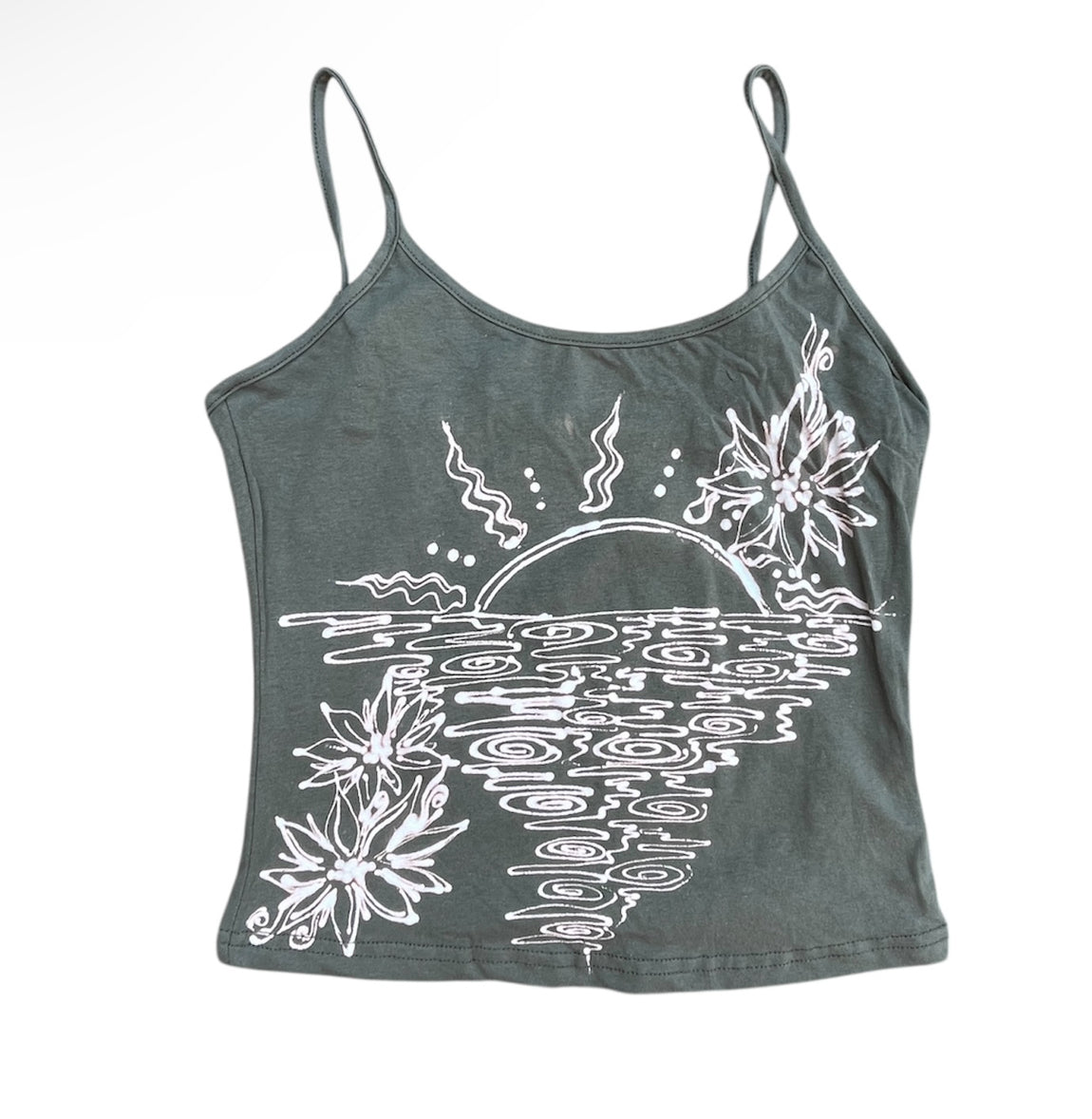 () .Tropical sunset flower tank