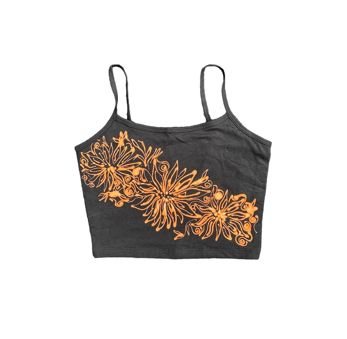 Fine line floral open back tank