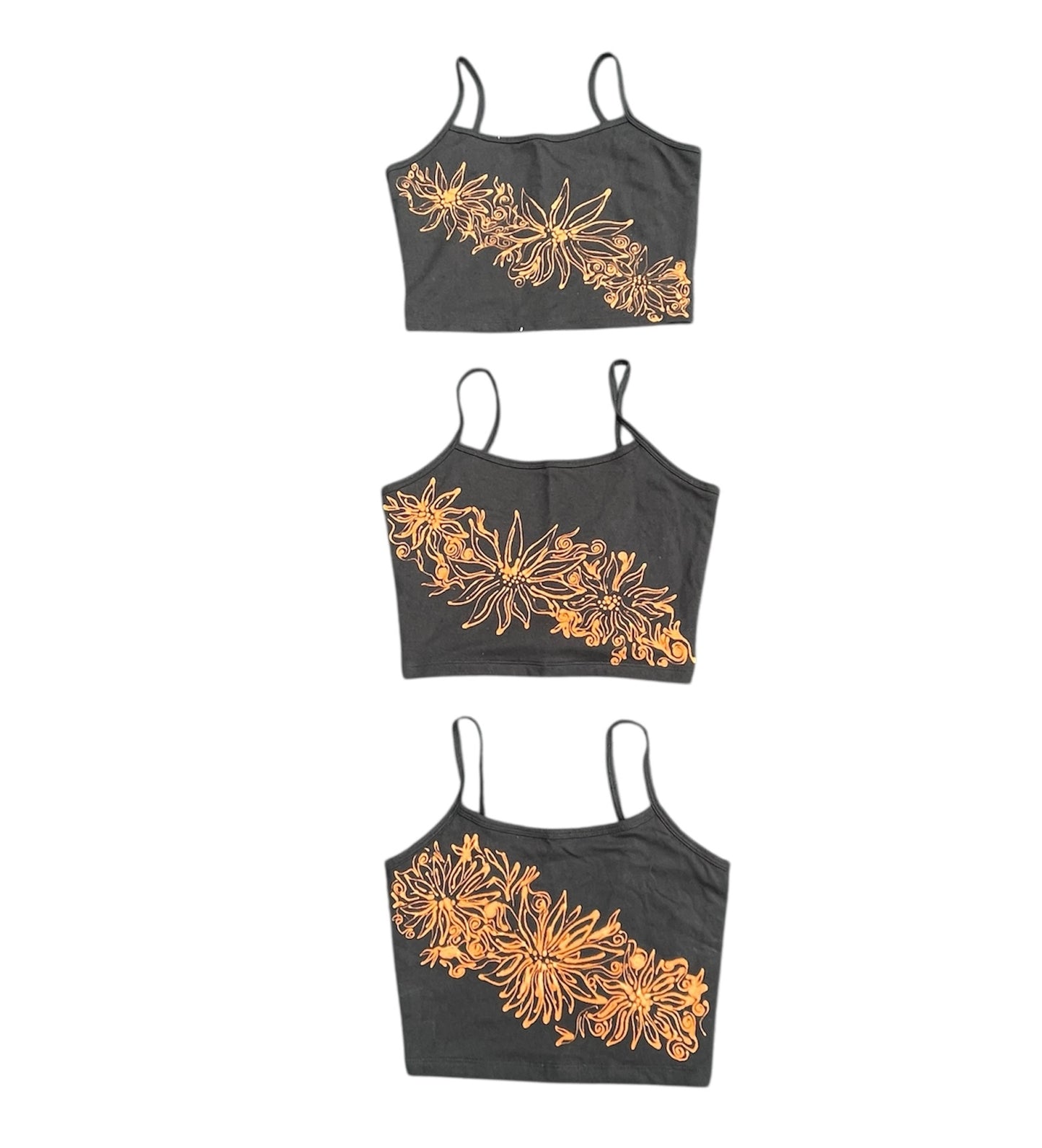 Fine line floral open back tank