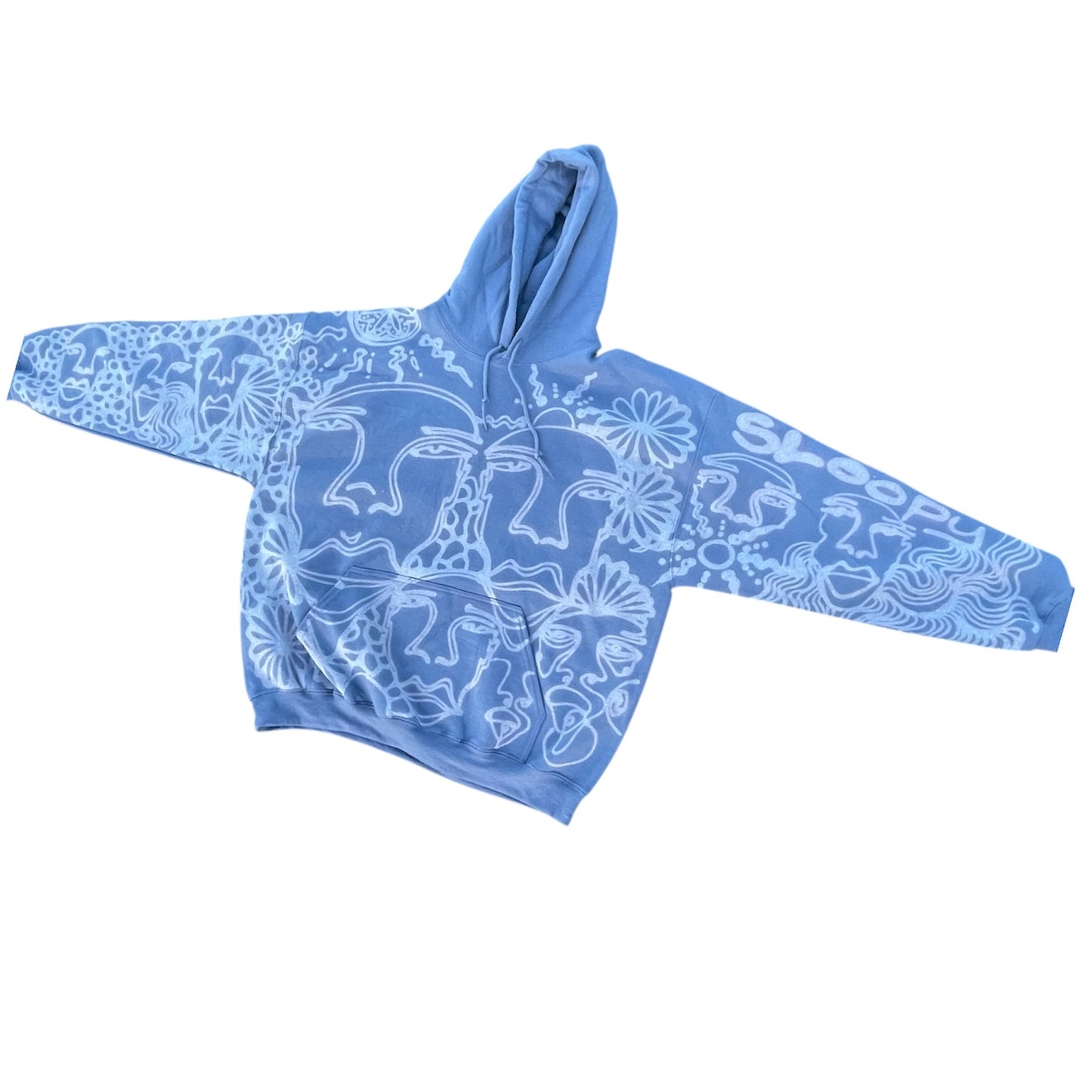 .Abstract faces and boho pattern hoodie