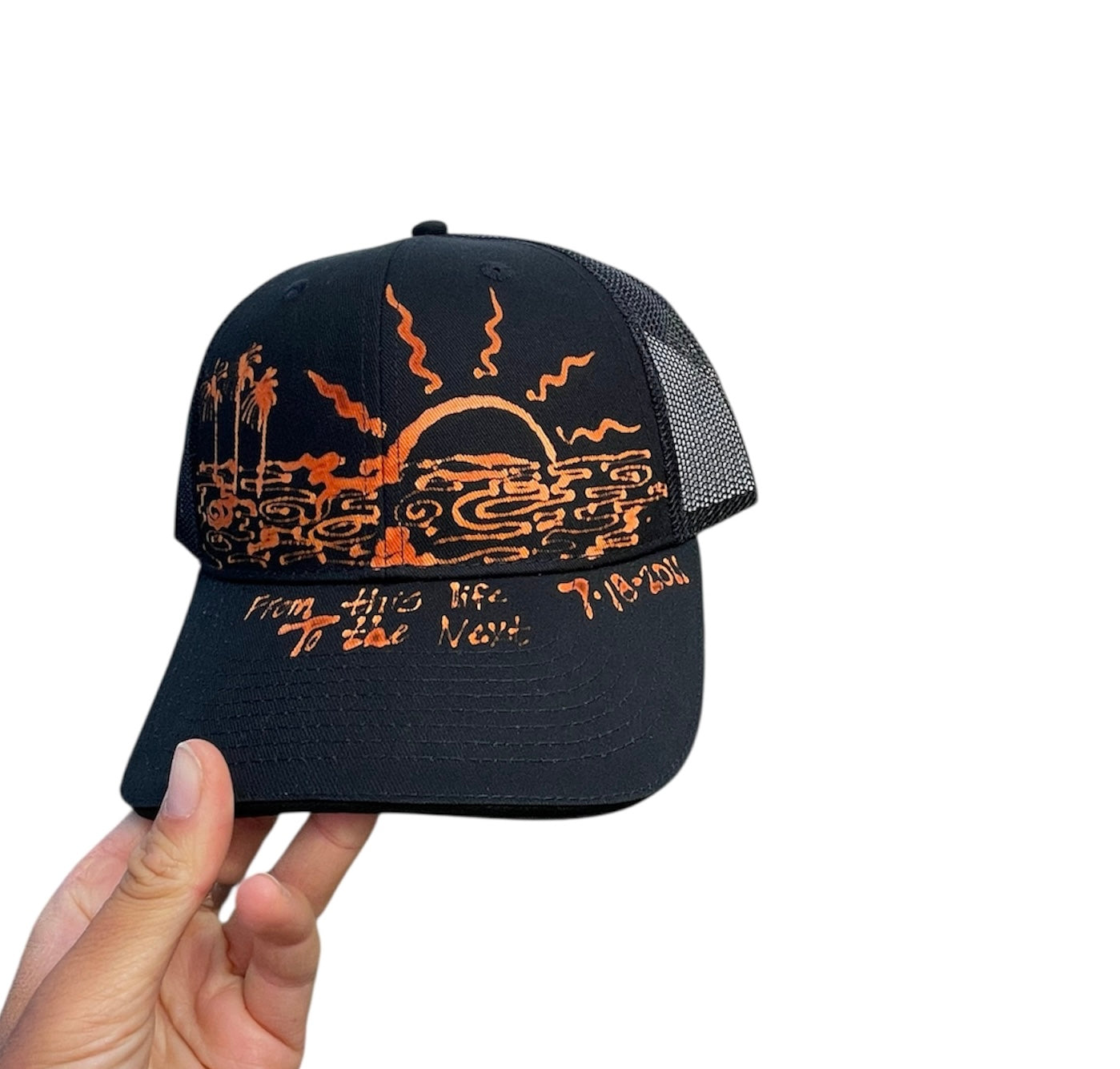 .Handpainted abstract hats