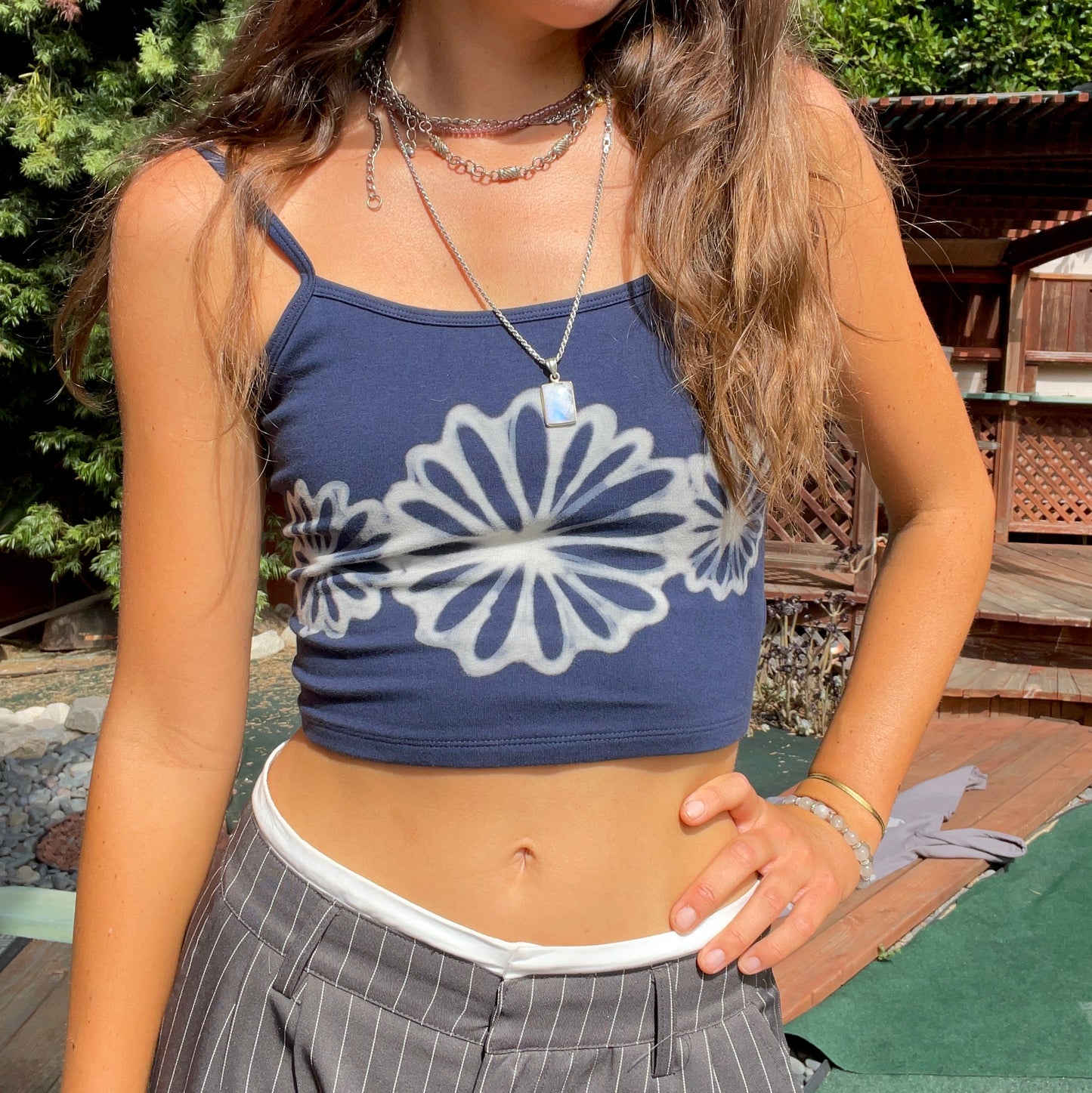 .Bold floral tank