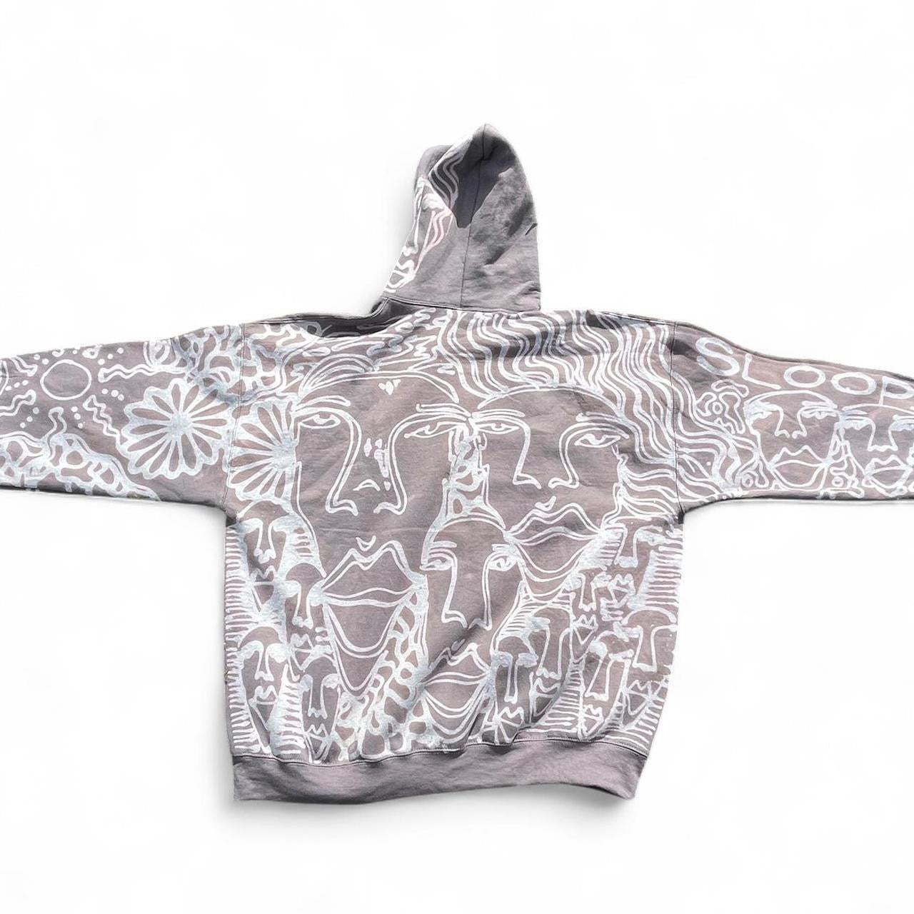 .Abstract grey hoodie