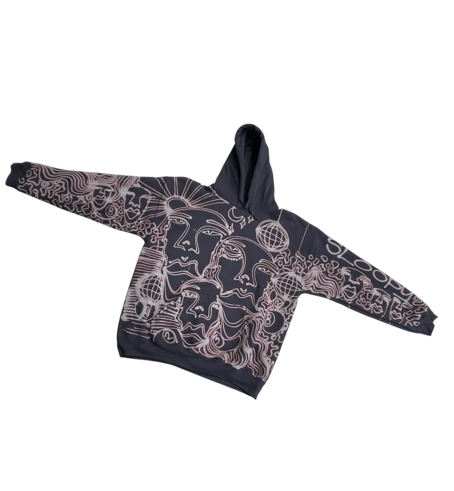 .Disco sun faces hoodie