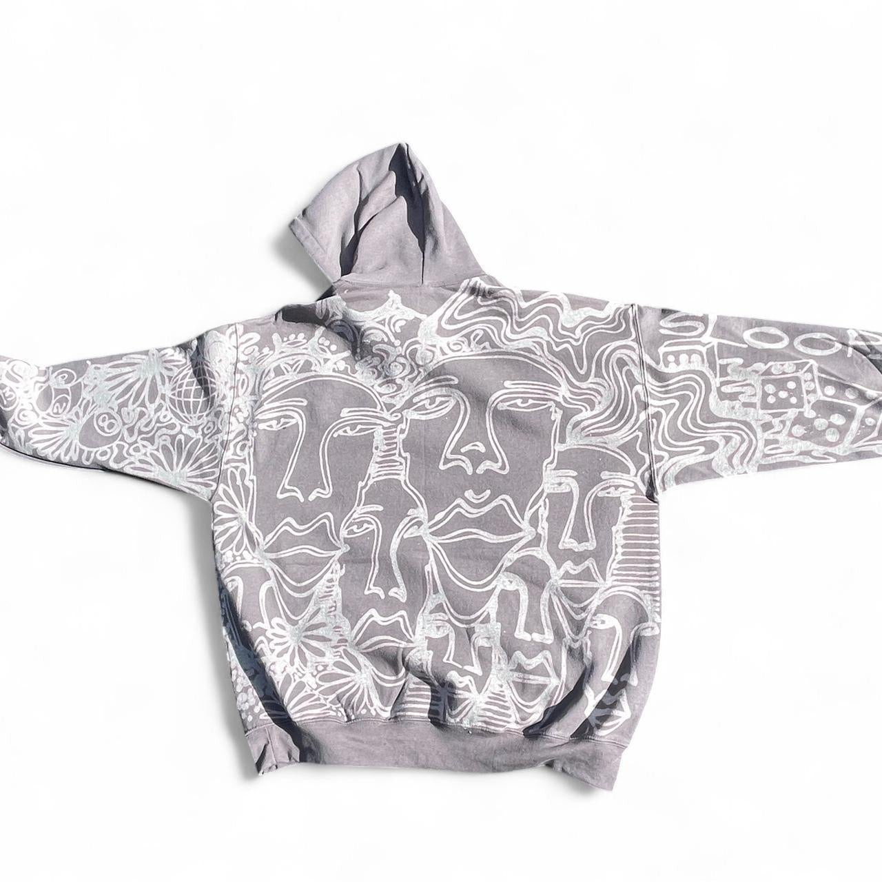 .Abstract grey hoodie