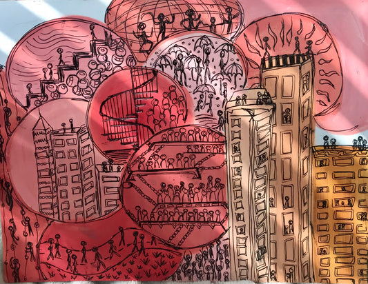 Abstract City Scape Matte Print