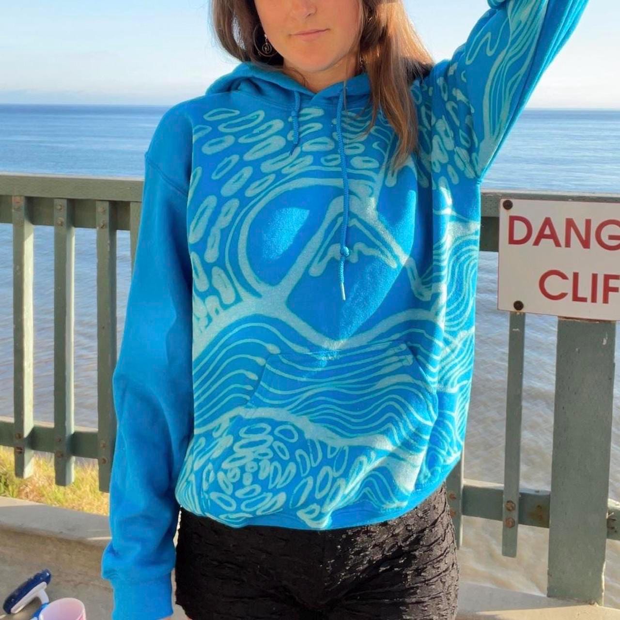 Starry night mountains and ocean sunset hoodie