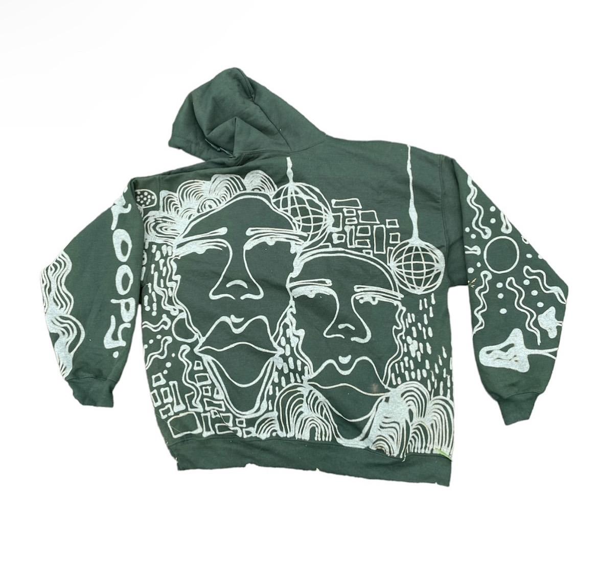 Funky one line disco faces hoodie