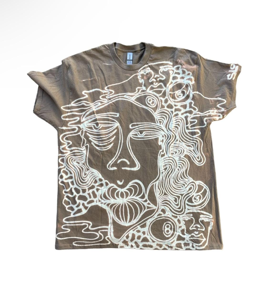 Abstract faces graphic grunge tee