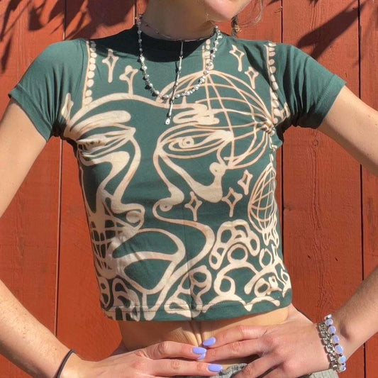 Disco dancing faces baby tee