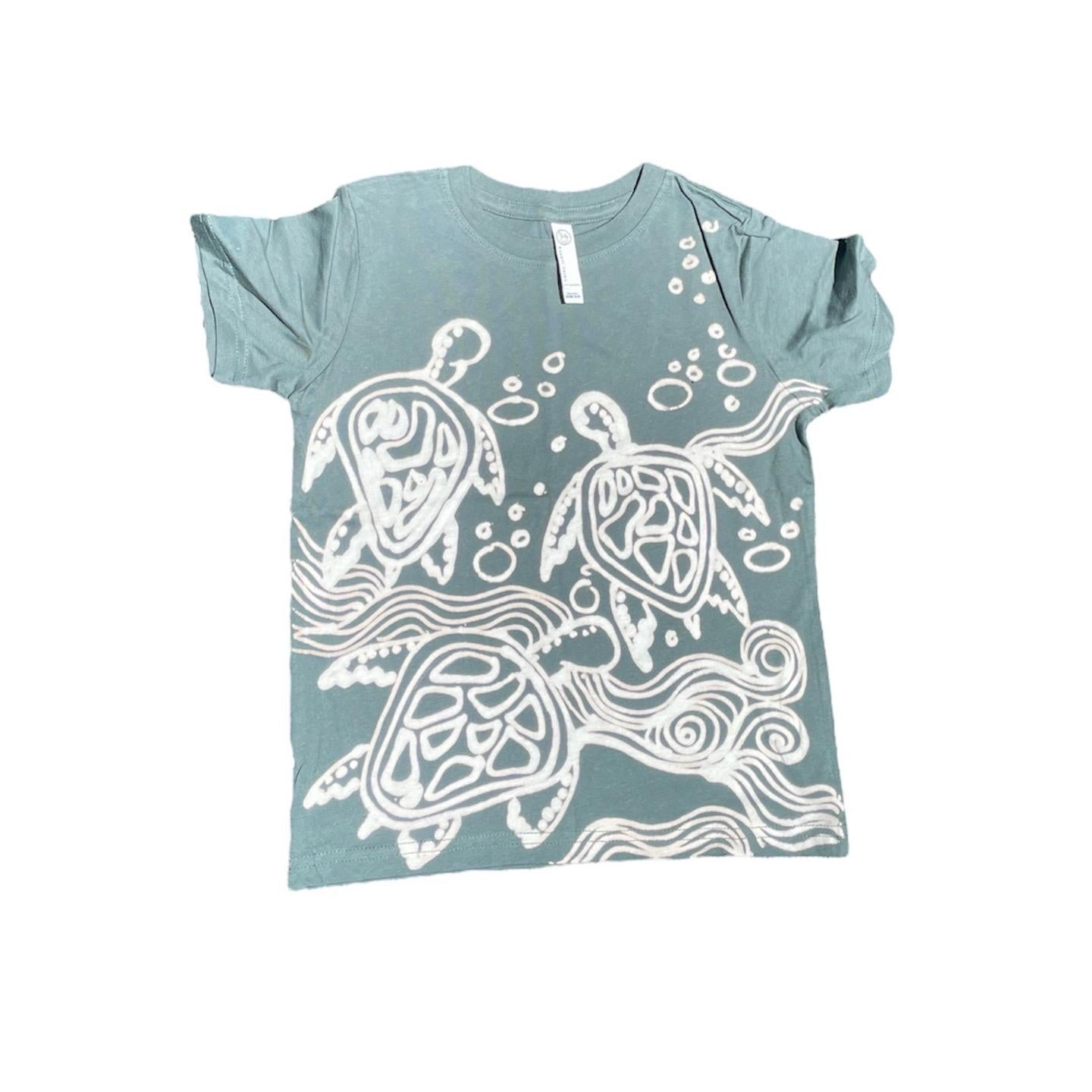 Abstract handpainted turtle baby tee