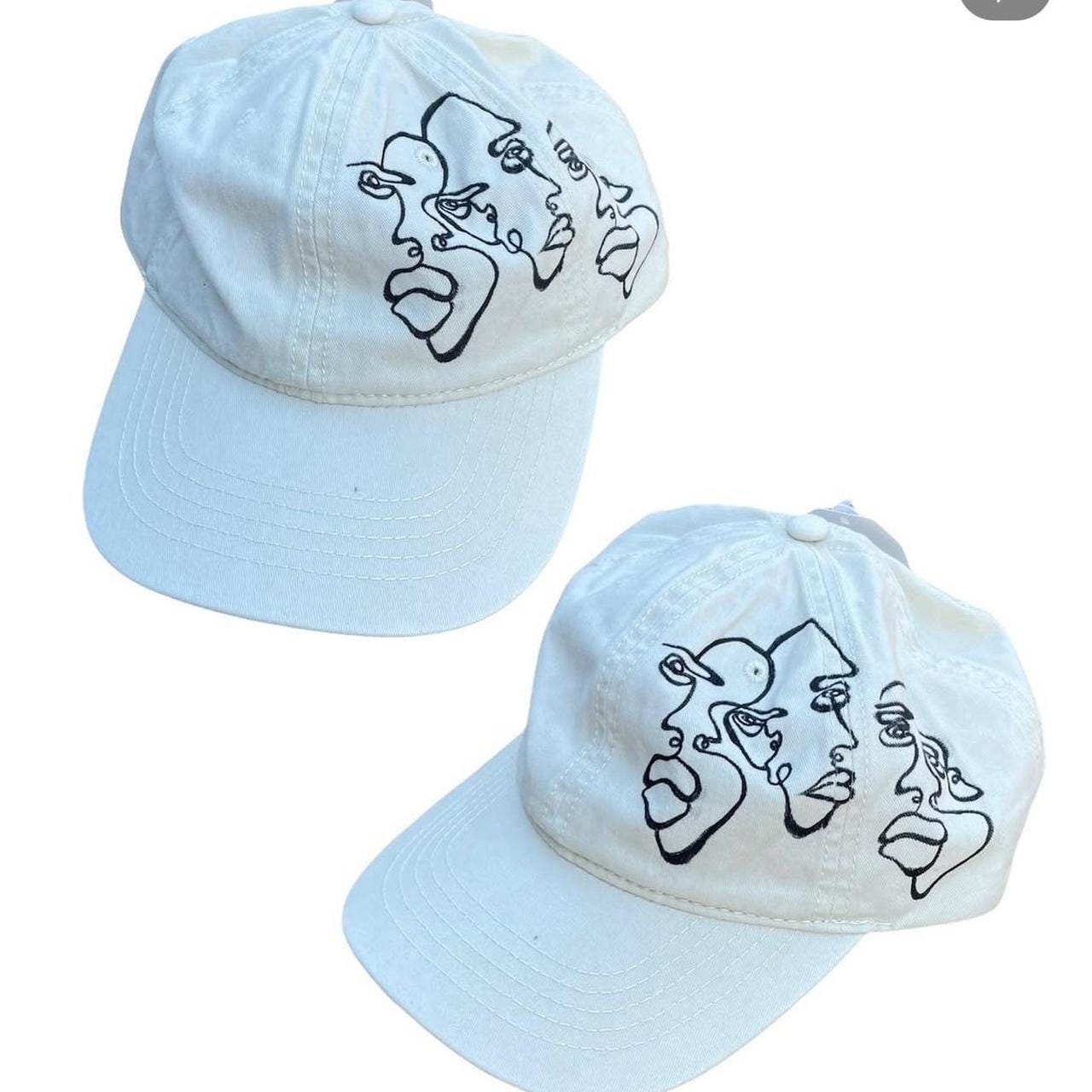 handpainted graphic faces, waves, and abstract pattern trucker festival hats