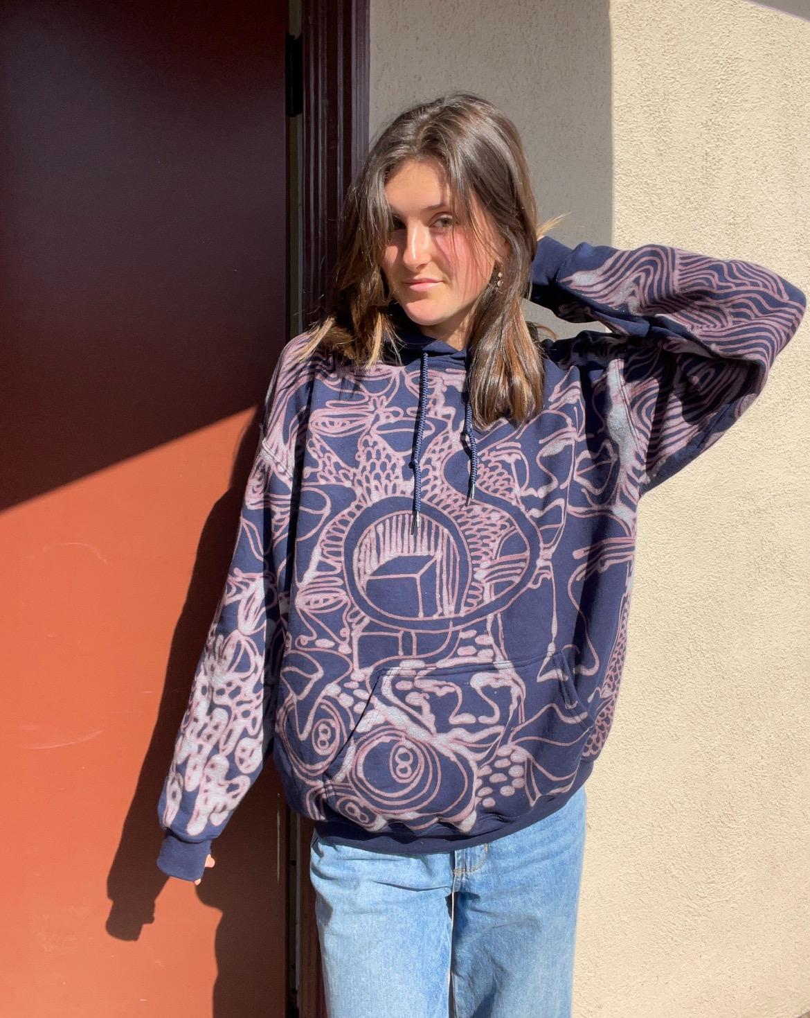 .Abstract all over print hoodie