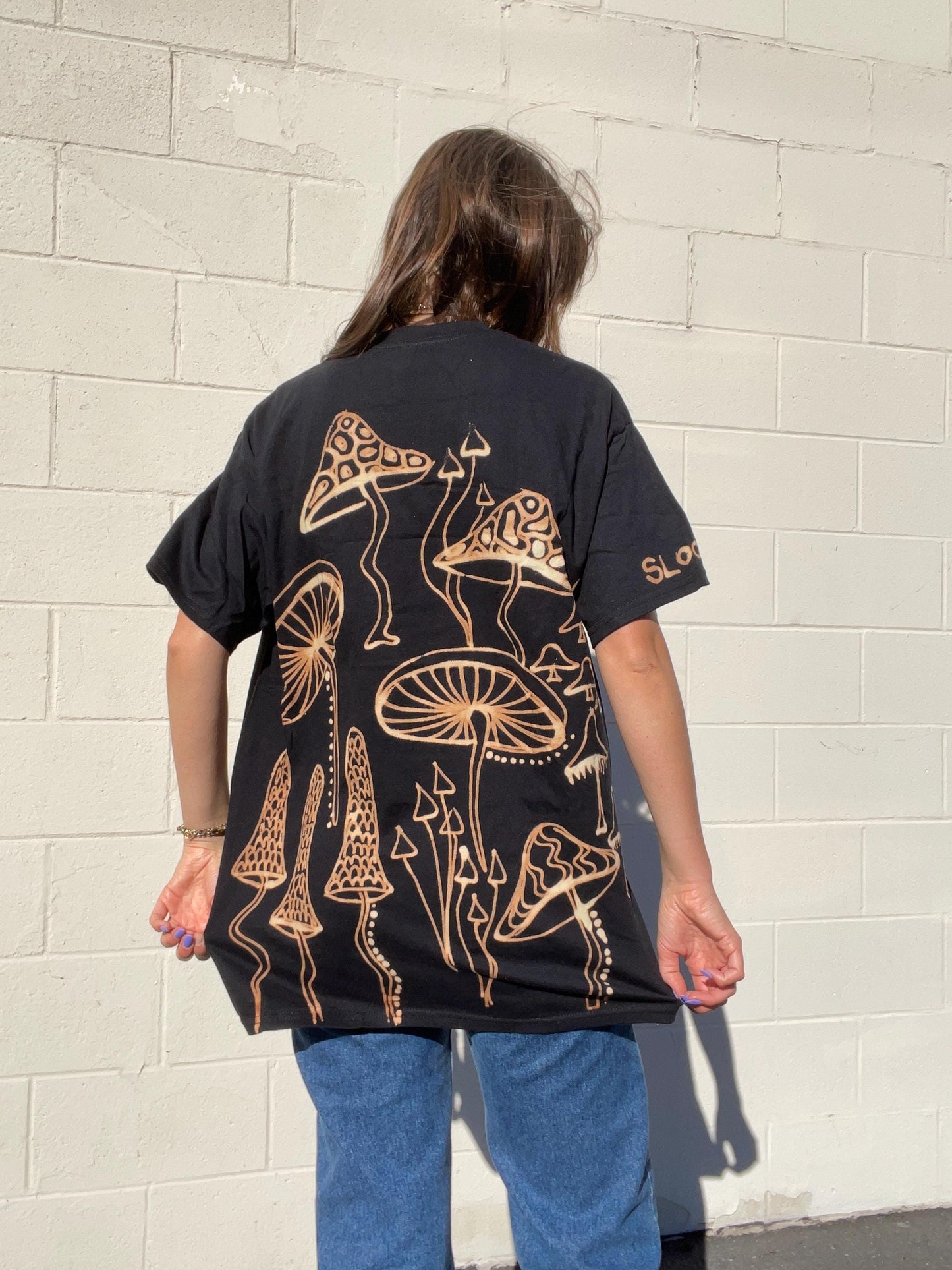 Oversized handpainted mushroom graphic tee