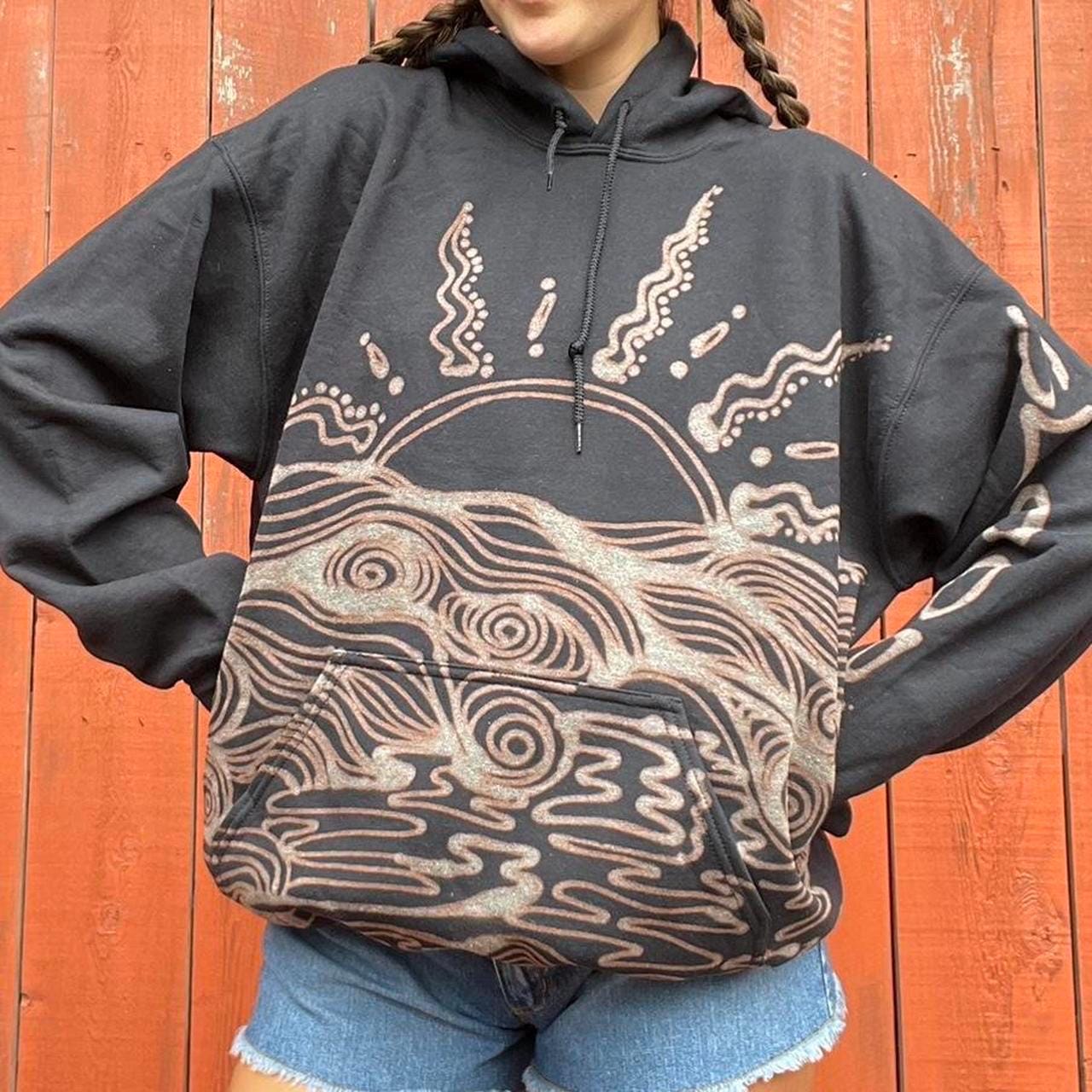 Starry night mountains and ocean sunset hoodie