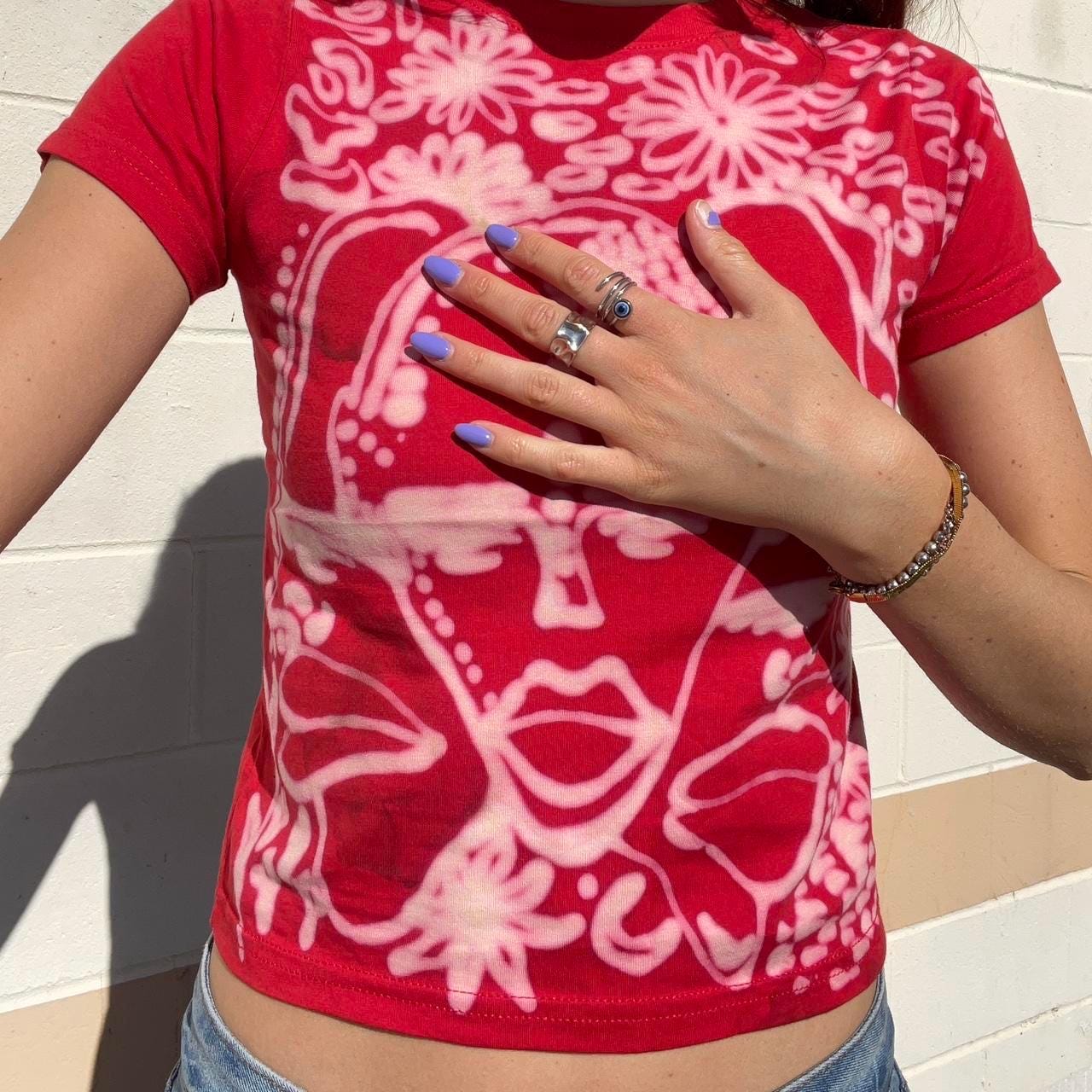 Cherry red  baby tee