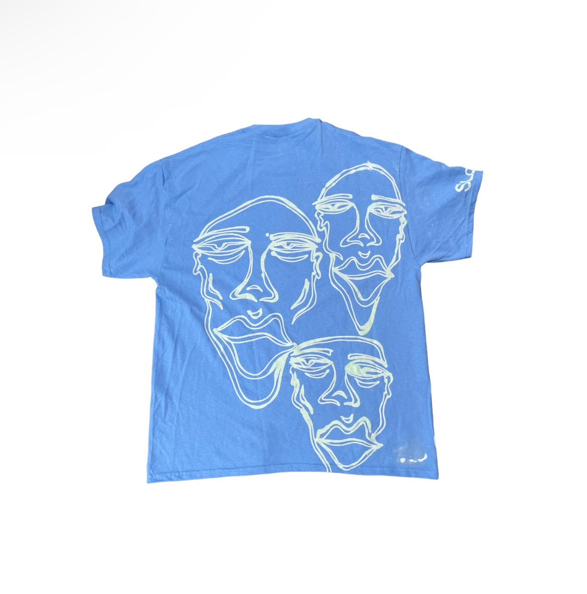 Abstract faces graphic grunge tee