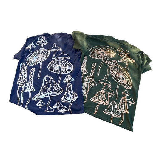 Oversized handpainted mushroom graphic tee