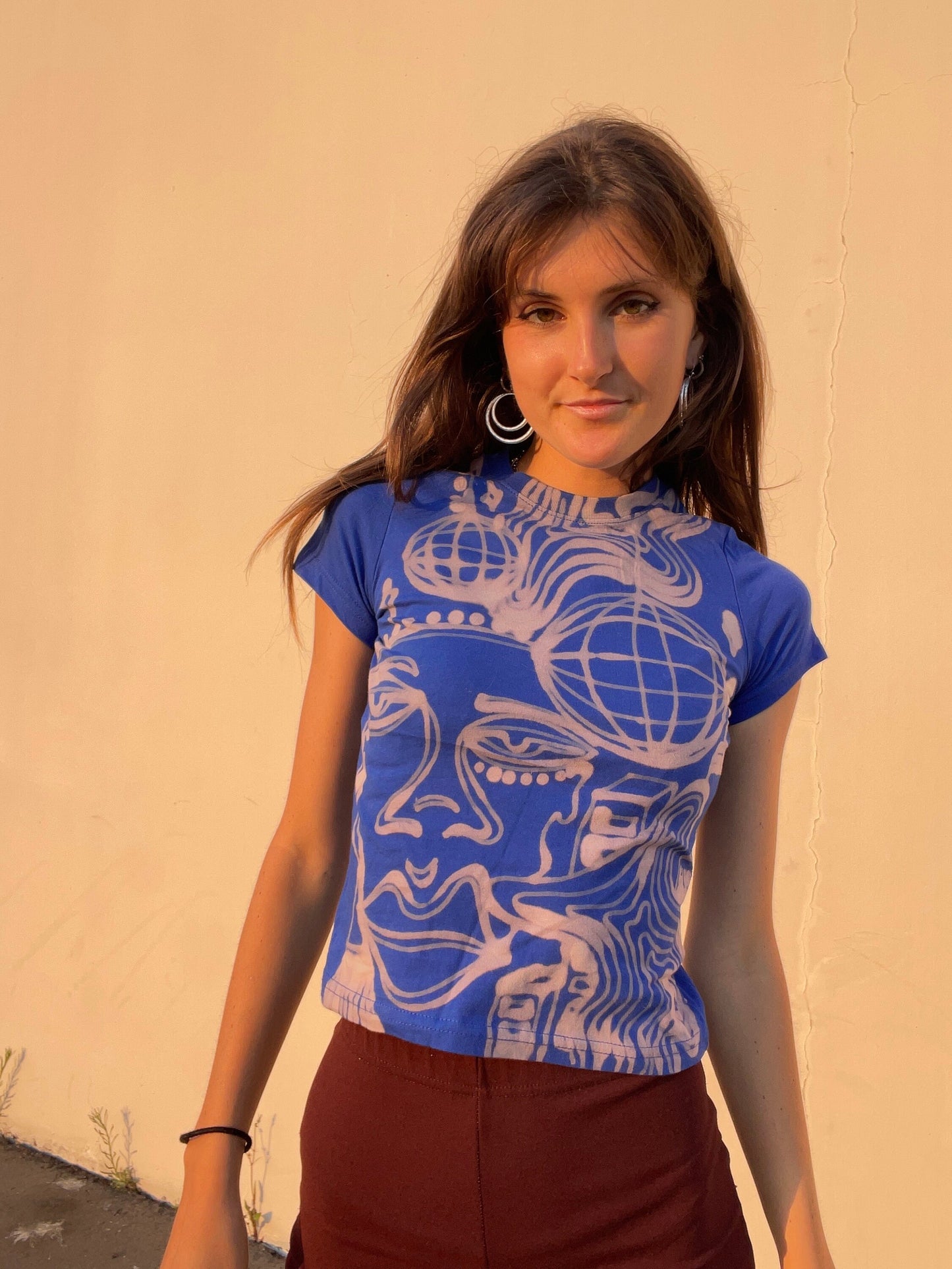 Faces and disco ball handmade baby tees