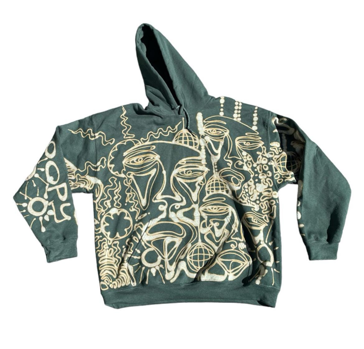 Funky one line disco faces hoodie