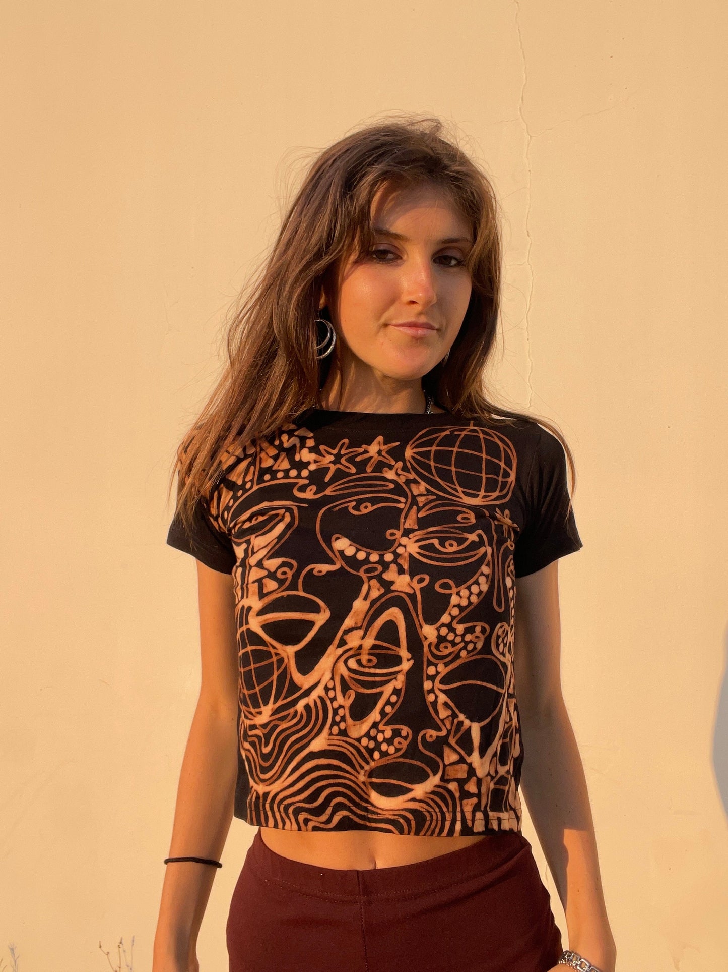 Faces and disco ball handmade baby tees