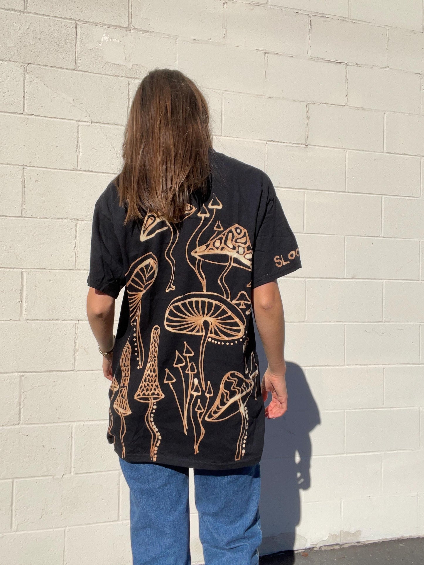 Oversized handpainted mushroom graphic tee