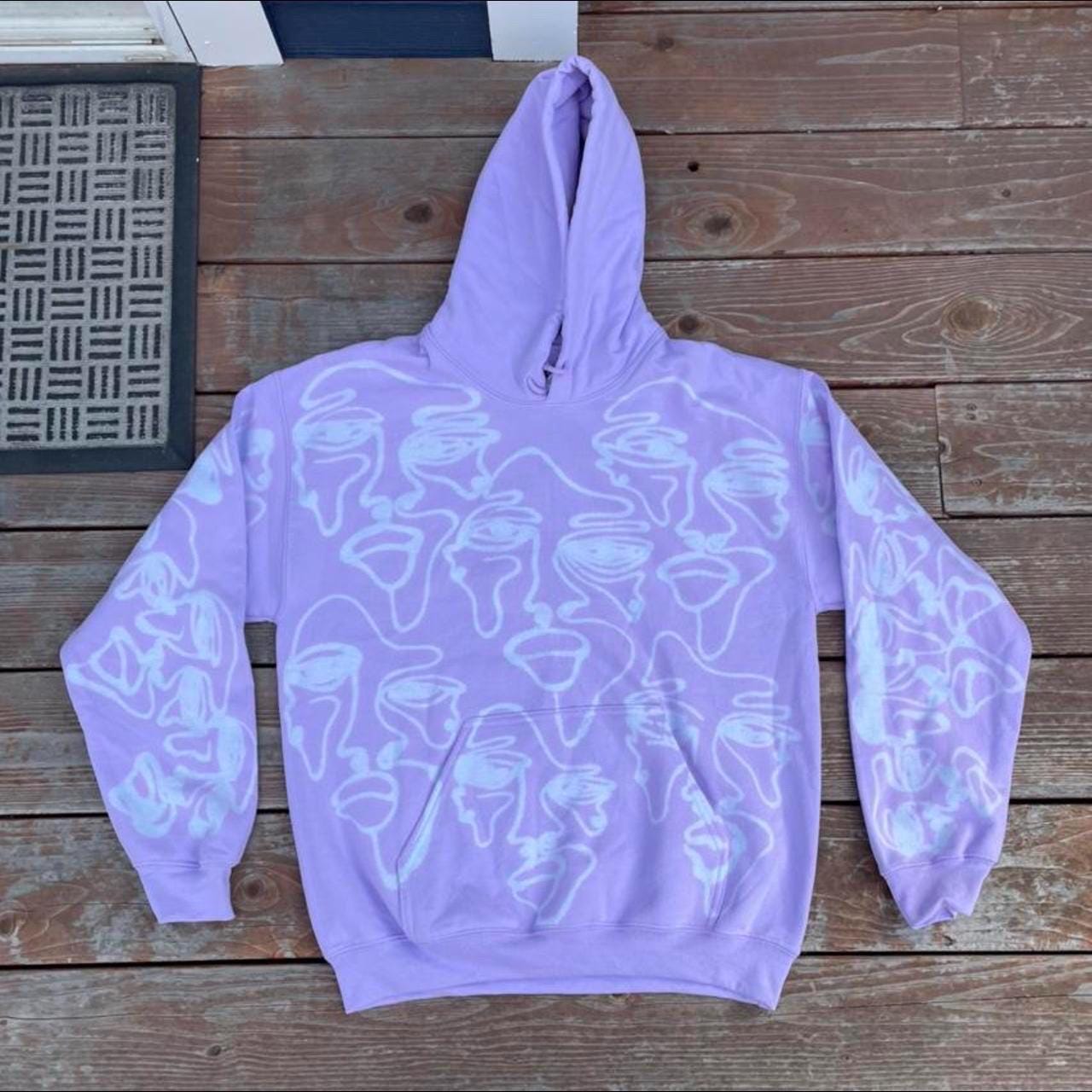 One line faces hoodie