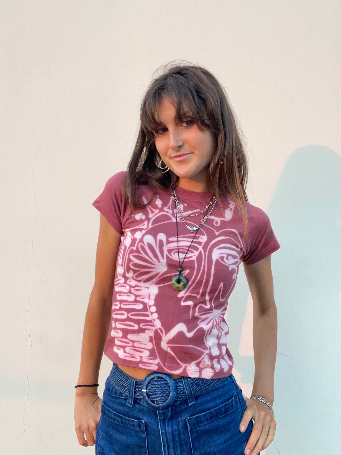 Various face/pattern baby tee
