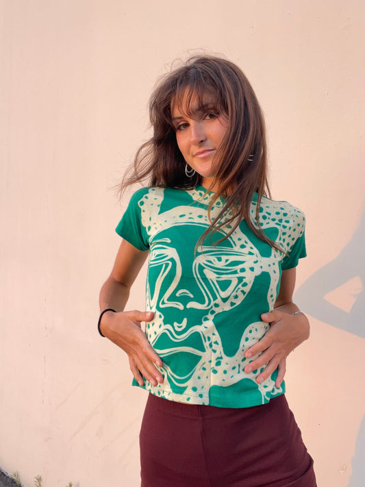 Various face/pattern baby tee