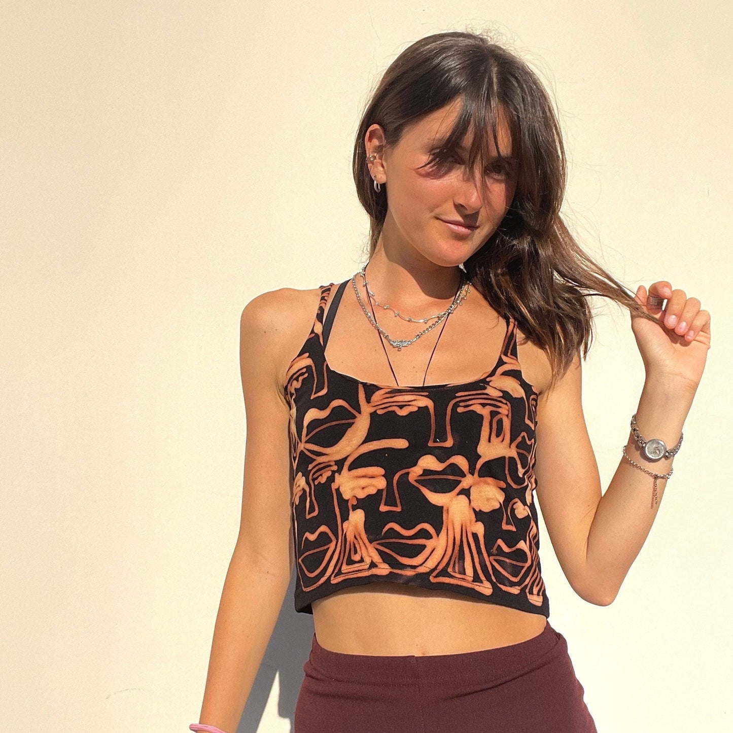 Funky abstract scoop neck tank