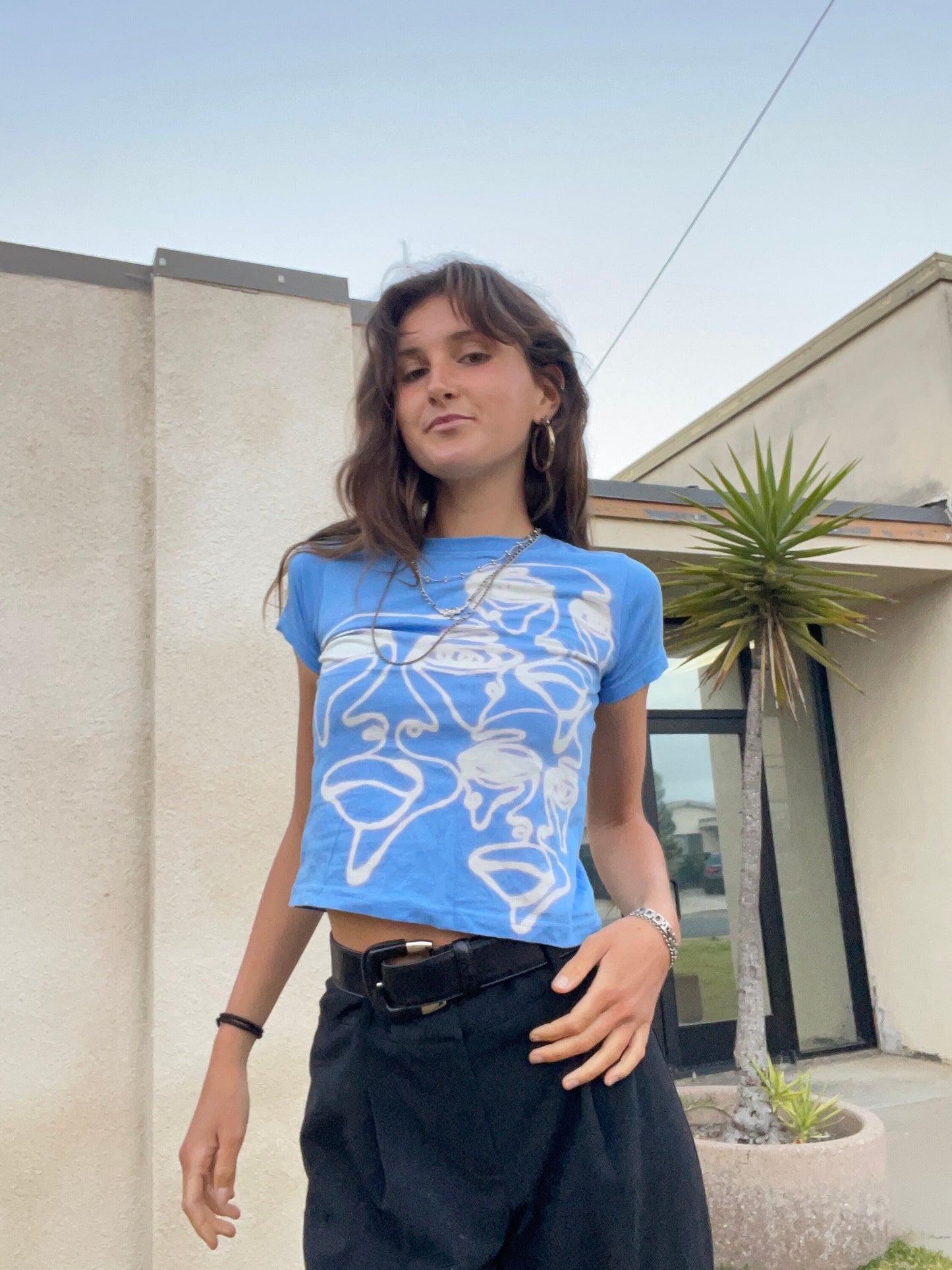 Various face/pattern baby tee